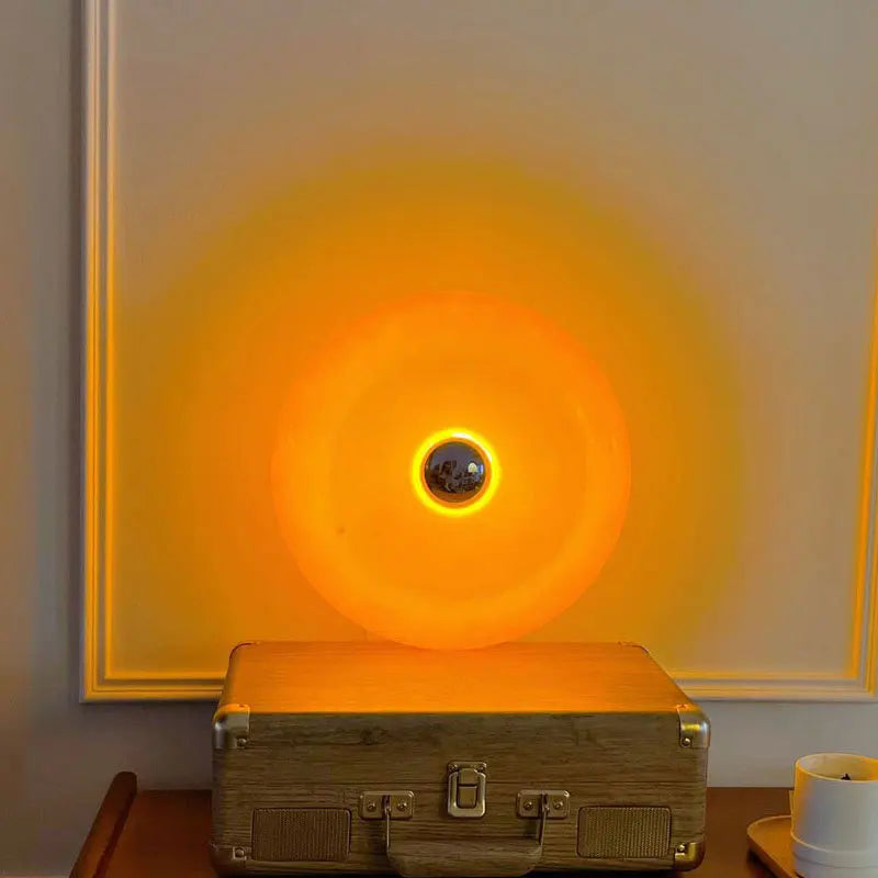 Modern LED Table Lamp Touch Orange Bauhaus Design Net Red Medieval Ins Wind Donut Wall Lamp for Bedroom Electric Power Glass-3
