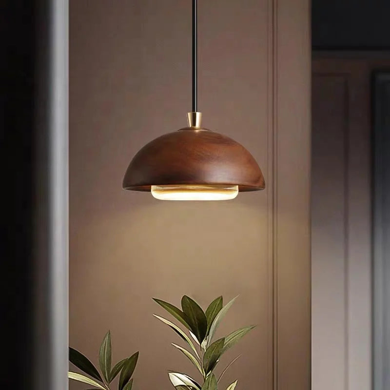 Simple and Modern Style LED Chandelier Wooden Art Living Room Bedroom Bedside Decoration Pendant Lamp Home Creative Light-0