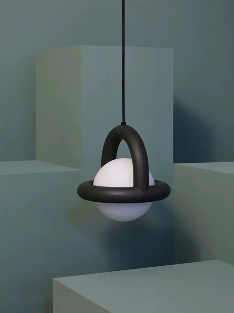 Danish designer hanging lamp for bedroom bedside Nordic art chandelier with round ball-2