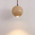 Wabi Sabi Round Ball Pendant Lamp Bedside Dining Table Hanging Lamp Travertine Pendant Light for Hotel Restaurant House Villa-3