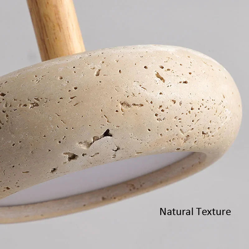 Wabi Sabi Travertine Pendant Light Led 6W Over Kitchen Island Dining Restaurant Bar Table Stone Bedside Hanging Lamp-4