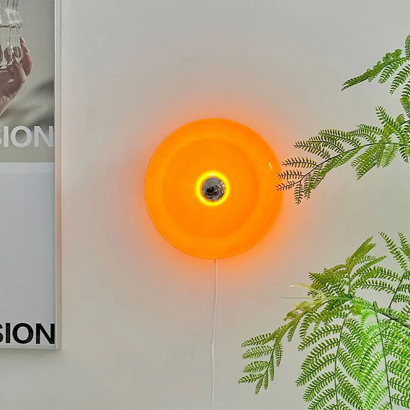 Modern LED Table Lamp Touch Orange Bauhaus Design Net Red Medieval Ins Wind Donut Wall Lamp for Bedroom Electric Power Glass-2