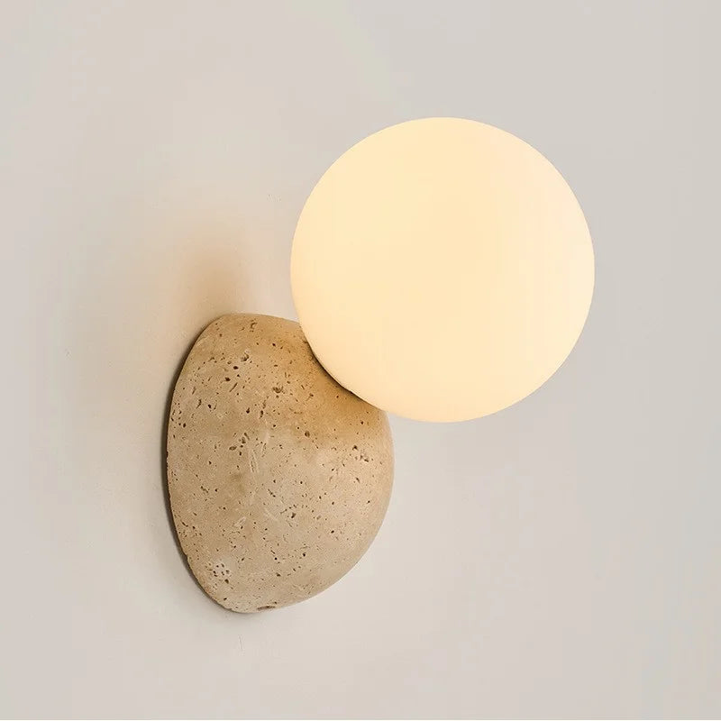 Travertine Wall Lamp Led Lamp for Bedside Background Wall Living Room Art Old Way Decoration Wall Light for Room Wabi Sabi-2