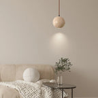 Wabi Sabi Round Ball Pendant Lamp Bedside Dining Table Hanging Lamp Travertine Pendant Light for Hotel Restaurant House Villa-1
