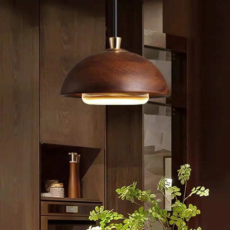Simple and Modern Style LED Chandelier Wooden Art Living Room Bedroom Bedside Decoration Pendant Lamp Home Creative Light-1