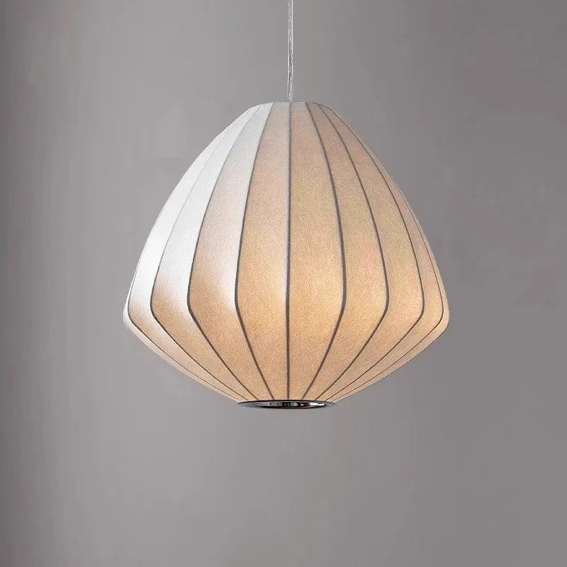 Ceiling Pendant Lamp for Living Room Bedroom Hotel Modern Silk Fabric Japanese Style Chandeliers-0
