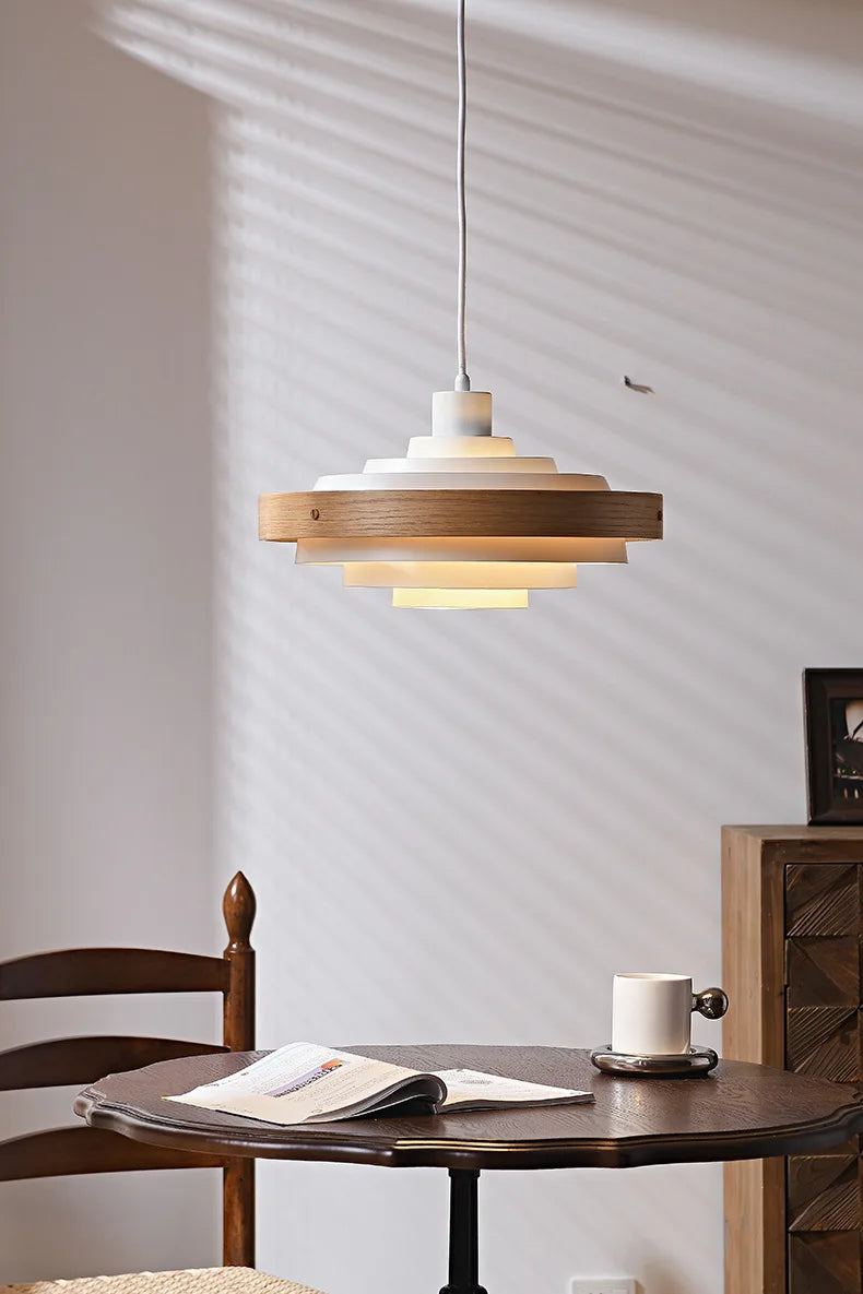 Nordic Modern Ceiling Pendant Light Fixture Single Cord Wood Drop Hanging Lamp in Kitchen Island Dining Table Bedside Restaurant-5