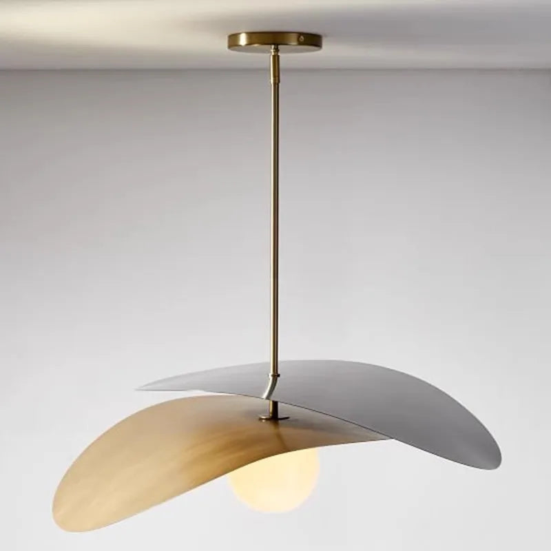 D21.7in Nordic Creative Personality Art Luxury Chandelier Living Dining Bedroom Minimalist Straw Hat Shaped Design Pendant Lamp-4