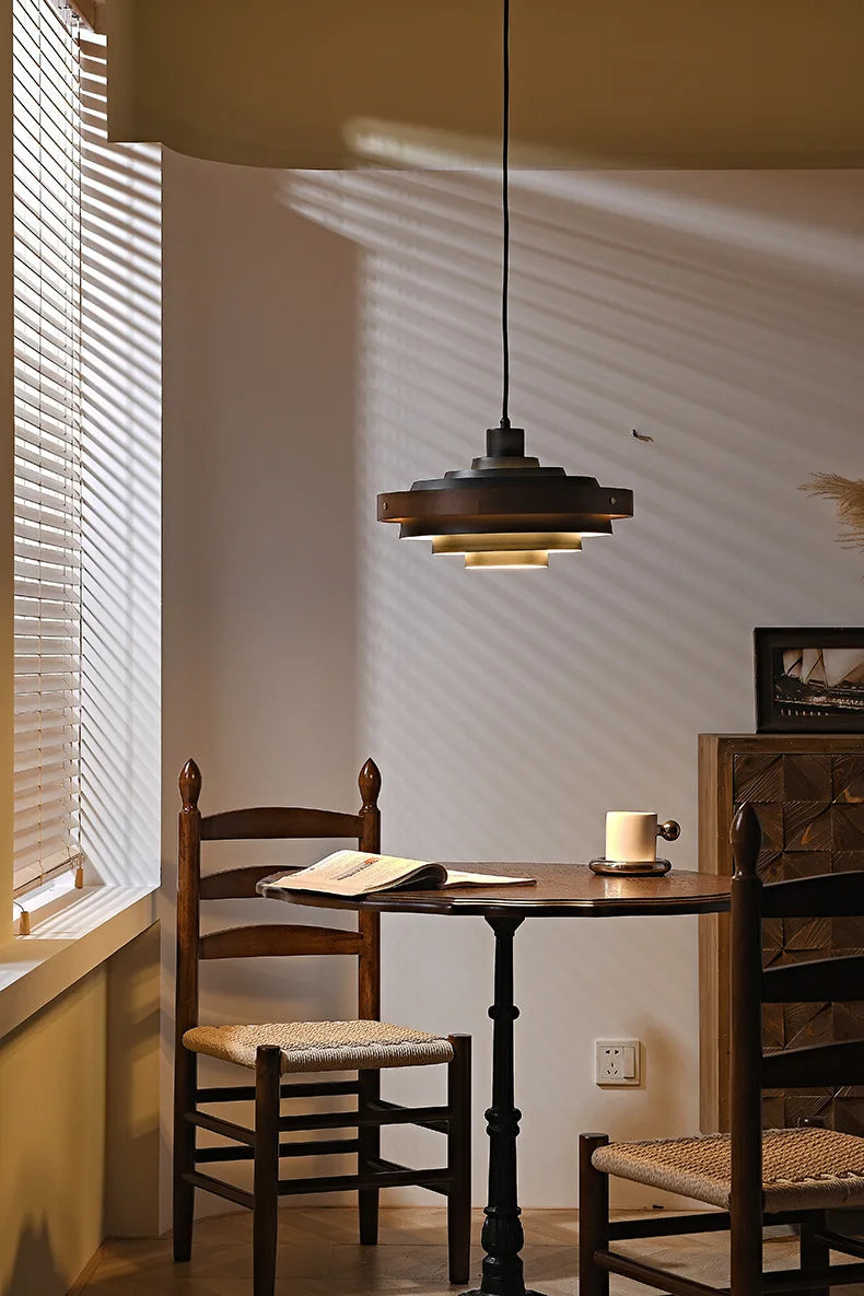 Nordic Modern Ceiling Pendant Light Fixture Single Cord Wood Drop Hanging Lamp in Kitchen Island Dining Table Bedside Restaurant-7