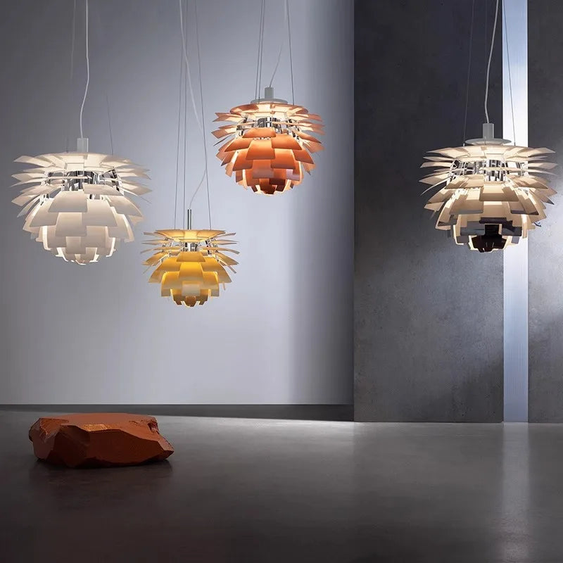 Nordic Style Pine Cone Chandelier for Restaurant Living Room Study Bedroom Villa Hotel-Danish Design E26 Base Art Lamps-0