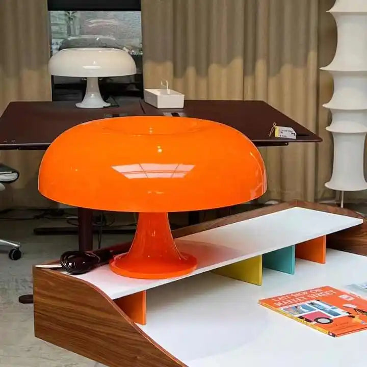 Danish  Designer High Light Orange Mushroom Night Light Italy Designer Bedside Led Mushroom Table Lamp-5