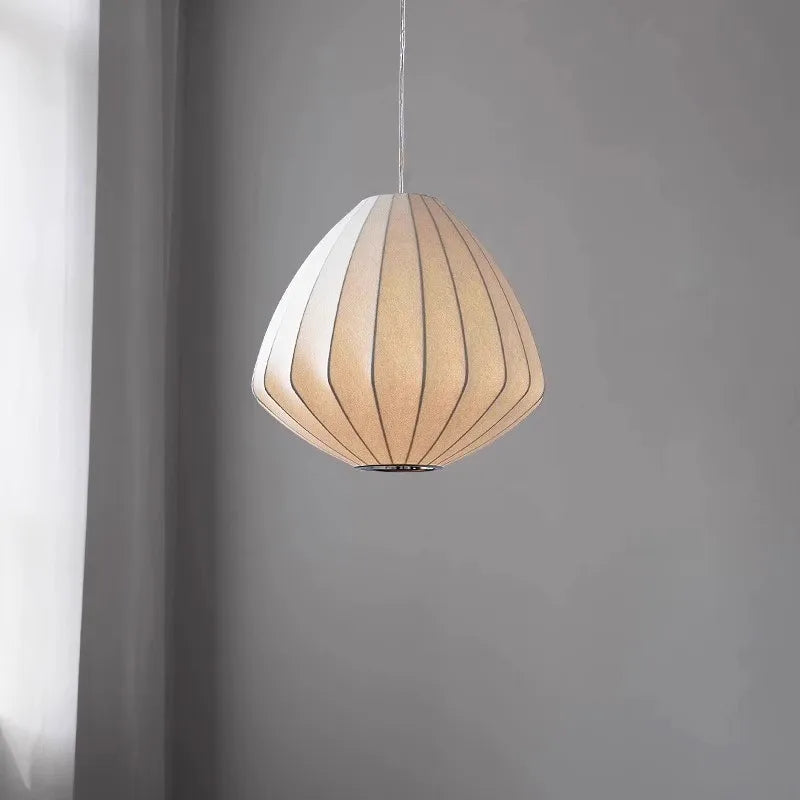 Ceiling Pendant Lamp for Living Room Bedroom Hotel Modern Silk Fabric Japanese Style Chandeliers-1