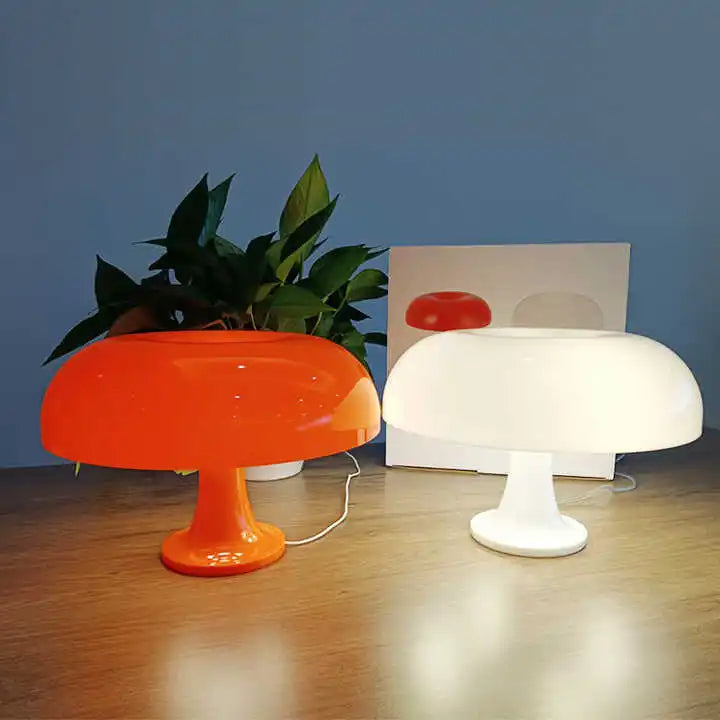 Danish  Designer High Light Orange Mushroom Night Light Italy Designer Bedside Led Mushroom Table Lamp-0