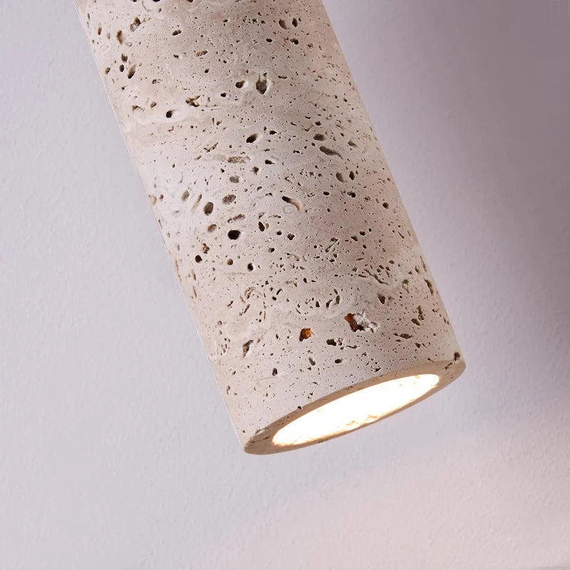 Natural Travertine Bedroom Bedside Chandelier Personality Art Decoration High-Grade Retro Iiftable Nordic Bar Pendant Lamp-4