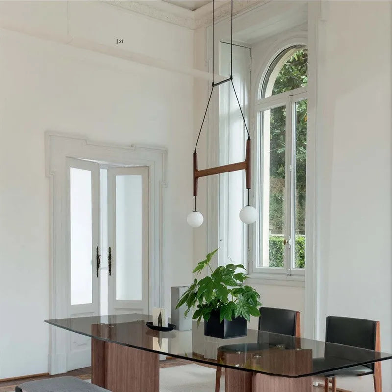 Wabi-Sabi Style Retro Art Design Modern Post-Modern Solid Wood Chandelier B&B Creative Pendant Lamps for Restaurant Dining Table-2