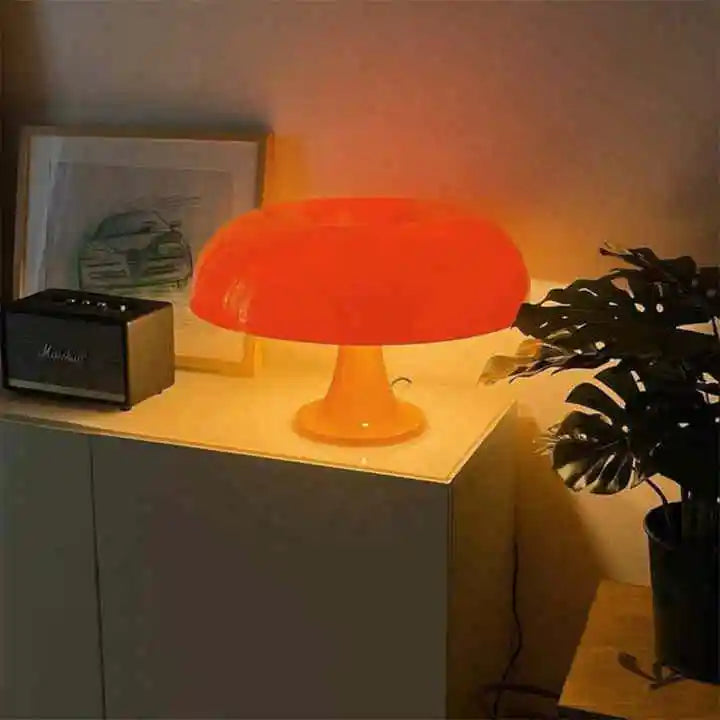 Danish  Designer High Light Orange Mushroom Night Light Italy Designer Bedside Led Mushroom Table Lamp-2
