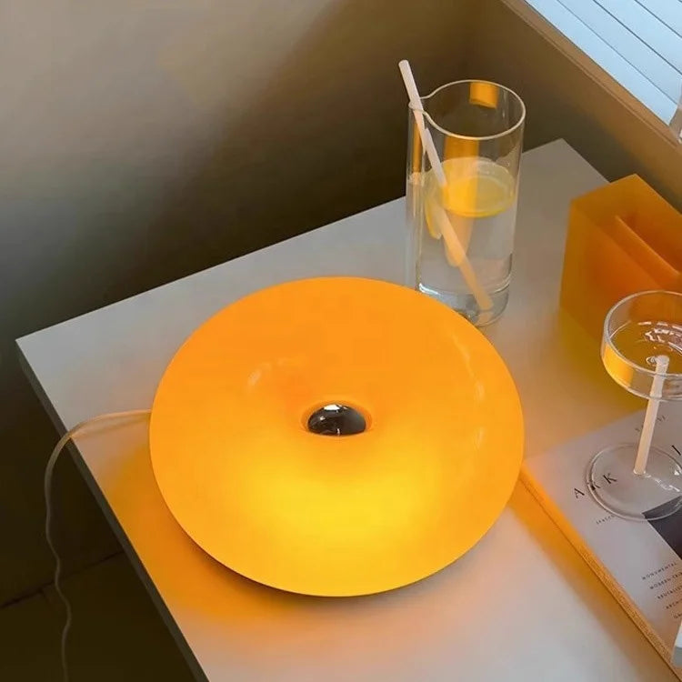 Modern Nordic Donut Lamp Glass Touch Dimmable Table Lamp Wall Light for Home Bedroom Bedside Decoration LED Mushroom Table Lamps-3