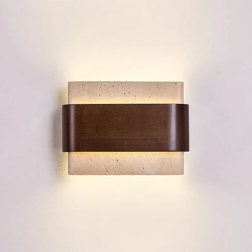 Retro Style Art Wall Lamps Creative Corridor Wall Fitting Lighting Living Room Bedroom Marble Solid Wood Decorative Wall Lamp-0