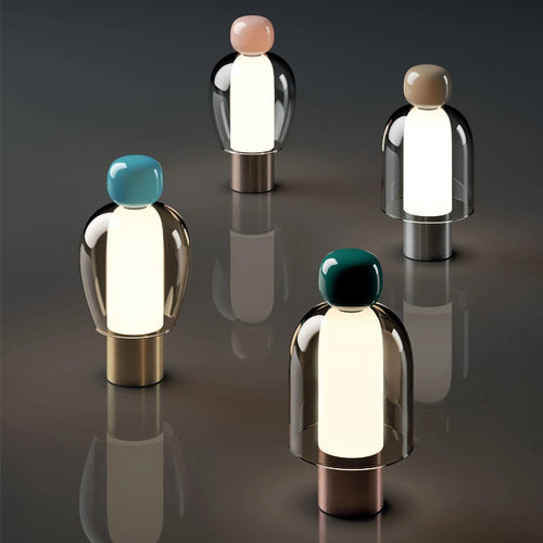 Art Design Restaurant Touch Control Modern Glass Table Lamps Bedroom Bedside Metal Rechargeable LED Table Lamp-0