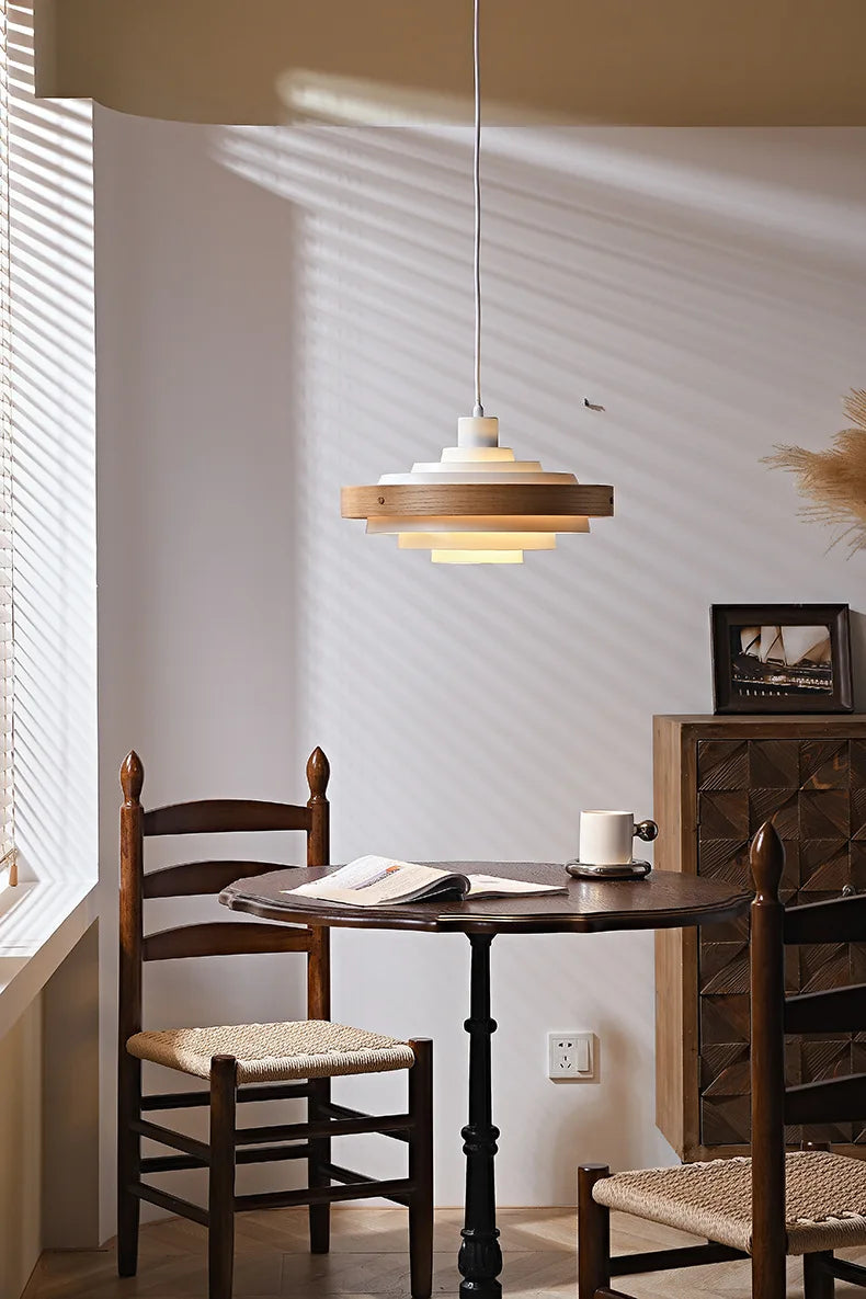 Nordic Modern Ceiling Pendant Light Fixture Single Cord Wood Drop Hanging Lamp in Kitchen Island Dining Table Bedside Restaurant-3