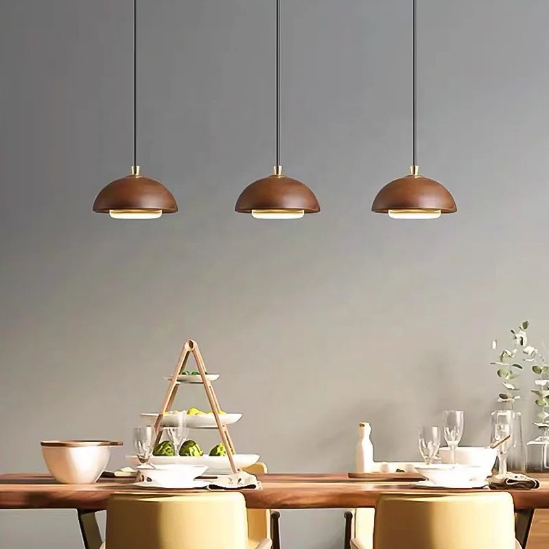 Simple and Modern Style LED Chandelier Wooden Art Living Room Bedroom Bedside Decoration Pendant Lamp Home Creative Light-2