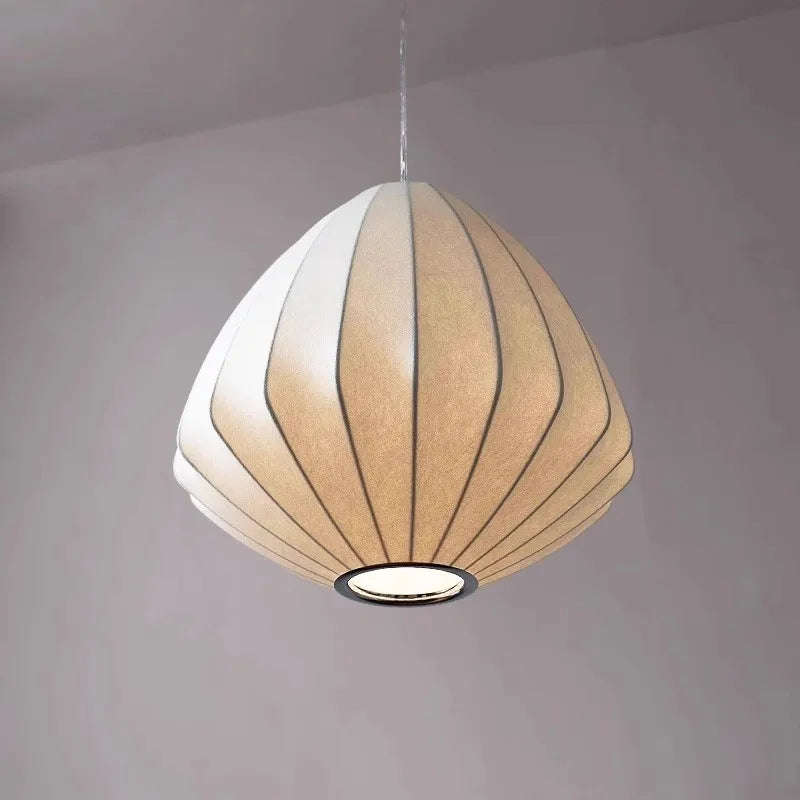 Ceiling Pendant Lamp for Living Room Bedroom Hotel Modern Silk Fabric Japanese Style Chandeliers-3