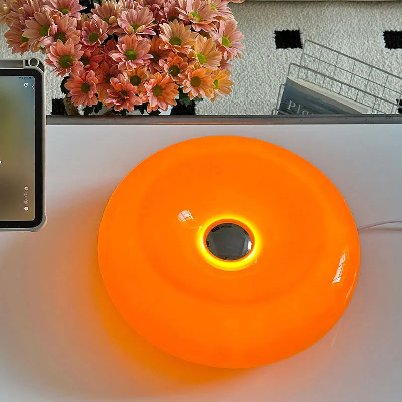 Modern LED Table Lamp Touch Orange Bauhaus Design Net Red Medieval Ins Wind Donut Wall Lamp for Bedroom Electric Power Glass-1